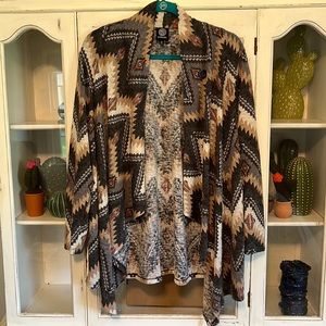 Bobeau Sweater Navy, Grey, Orange, Tan, White 2X